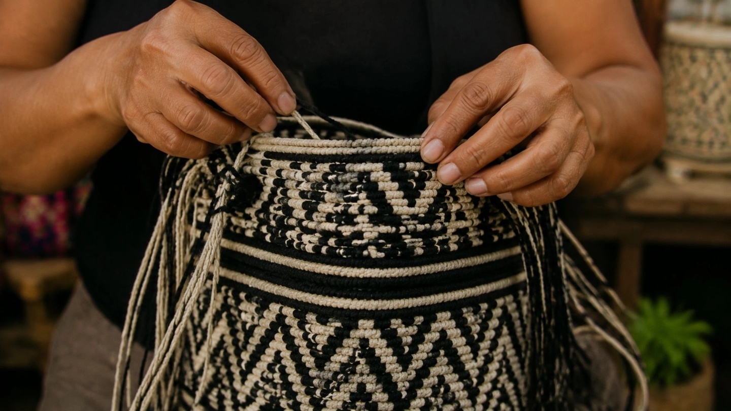 Crea tu propia mochila colombiana indígena en miniatura