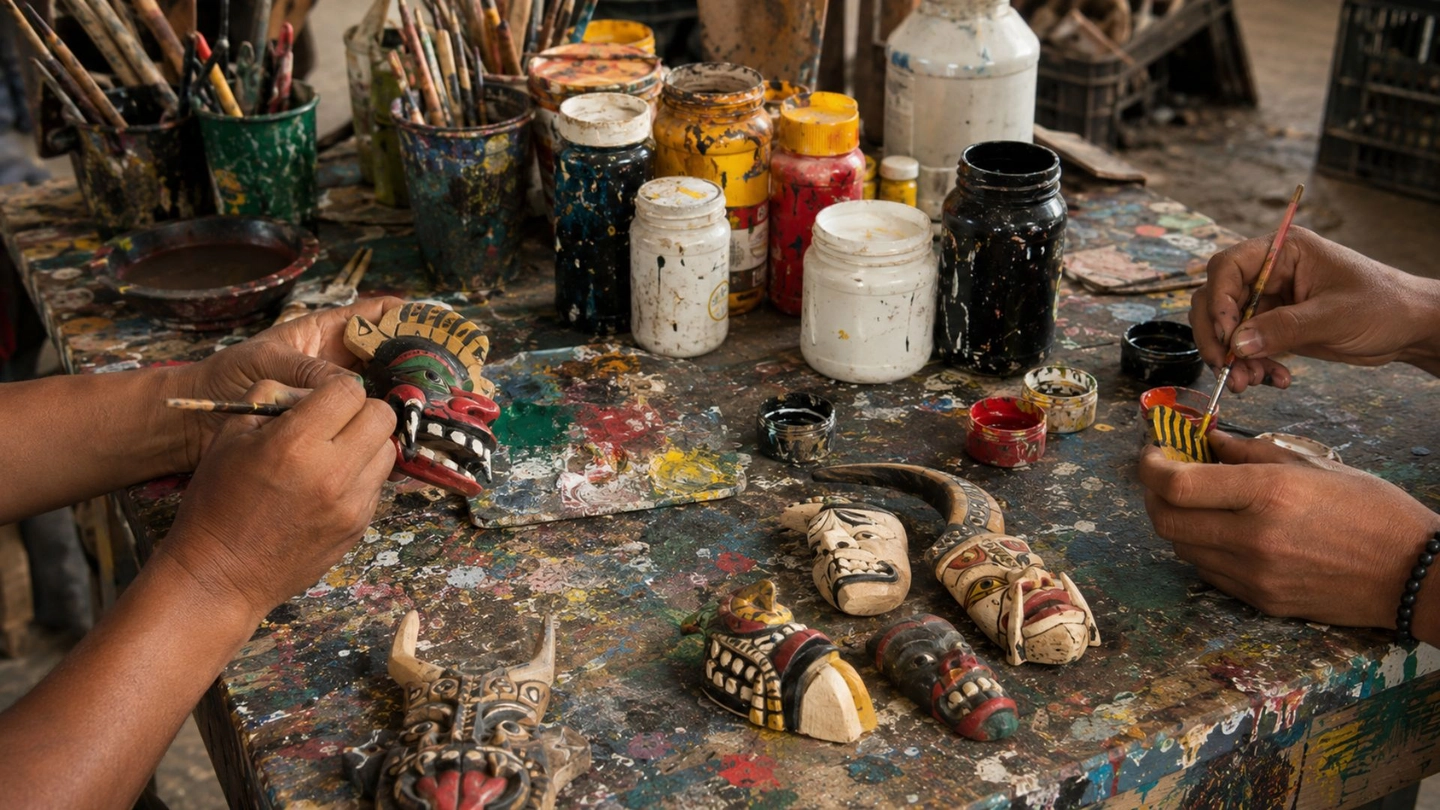 Visita a fábrica de artesanías del Carnaval y taller con artesanos en Galapa (3 opciones)