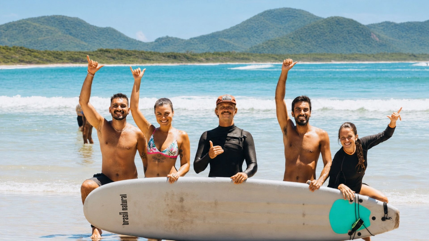 Clase de surf en Florianopólis